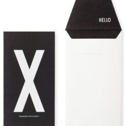 Design Letters Kort m. Konvolut - Sort m. X